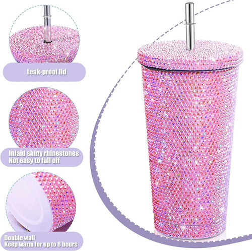 Bling Stainless Steel Glitter Water Bottles Diamond Insulated