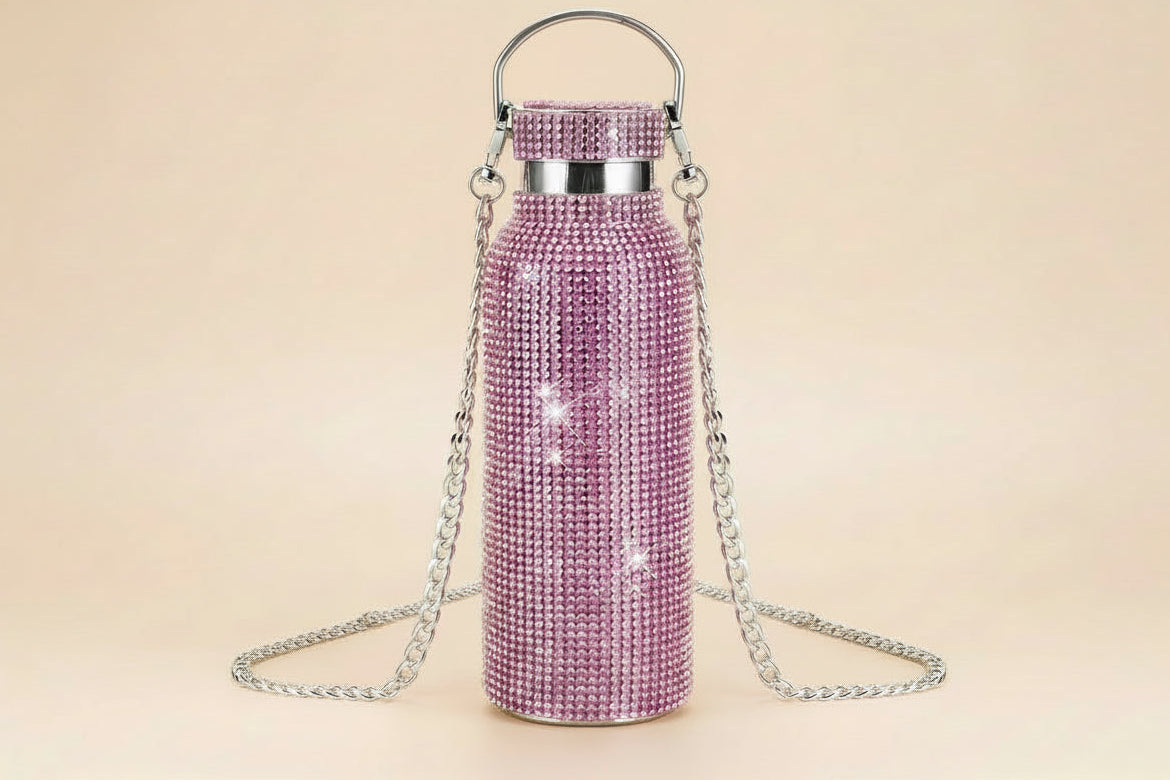 Bling Stainless Steel Glitter Water Bottles Diamond Insulated
